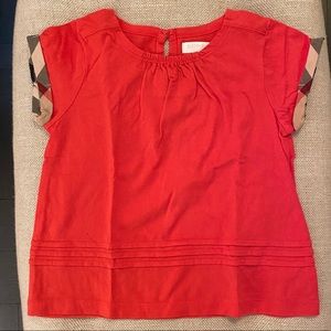 Authentic BURBERRY Nova Check Trim Girls Top - 2Y